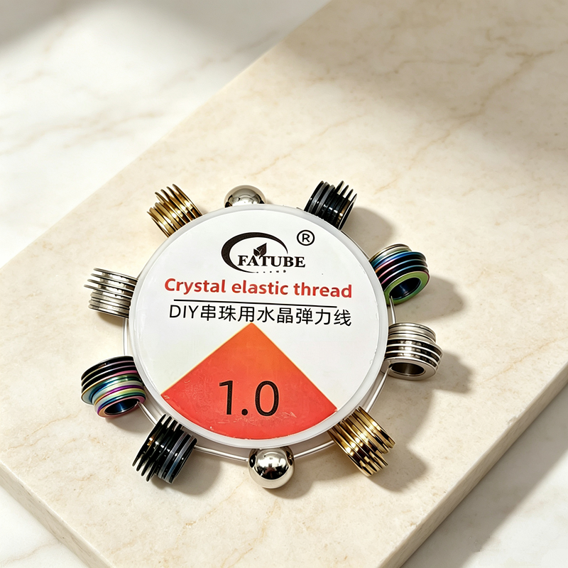 FATUBE Metal Beads + Crystal Elastic Cord DIY Bracelet and Necklace Beading Kit with Elastic Thread.