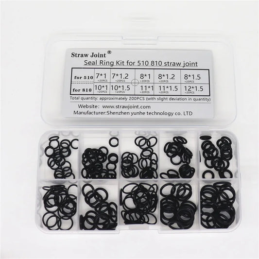 510 810 Silicone straw Joint sealing ring SET (Paper 200PCS/pack) O-Ring