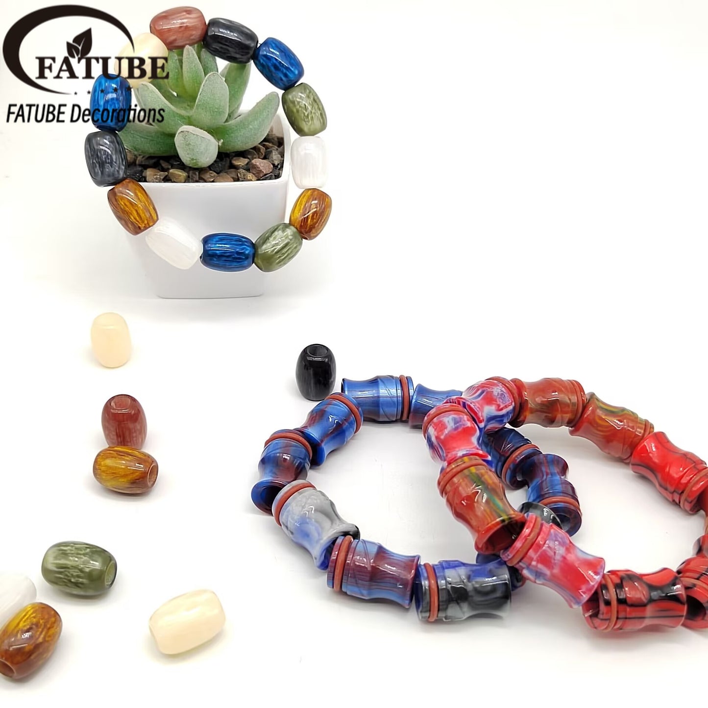 Complete kit with loose beads + crystal elastic cord, no finished bracelet, freely design your own jewelry.