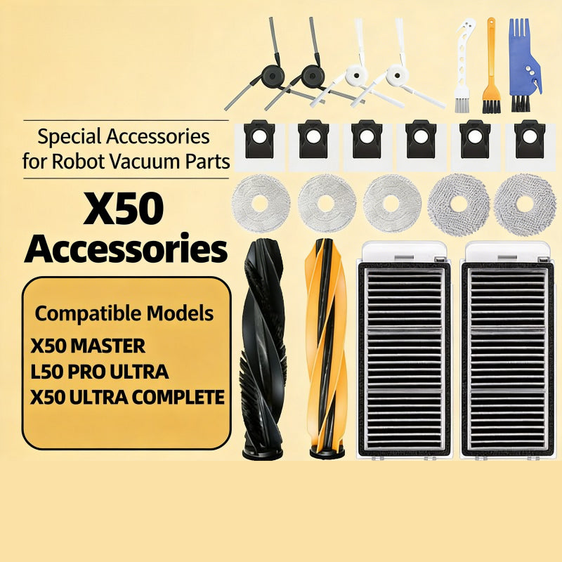 Compatible with Dreame Robot Vacuum Accessories: Main & Side Brushes for X50 Pro / X50 Master / L50 Pro Ultra Consumables