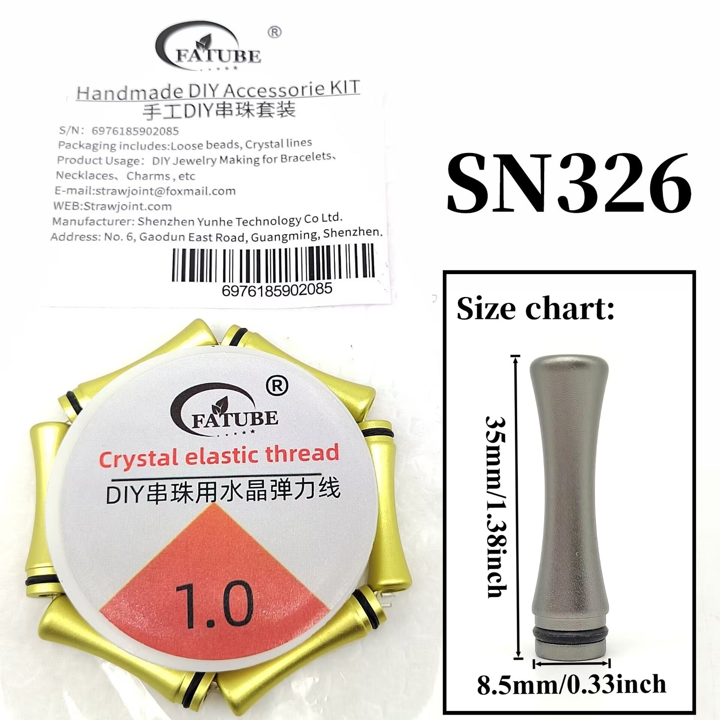 Aluminum Tube Beads DIY Jewelry Making Kit, Multi Color Spacer Beads with 1.0mm Crystal Elastic Thread for Bracelet Necklace Craft.
