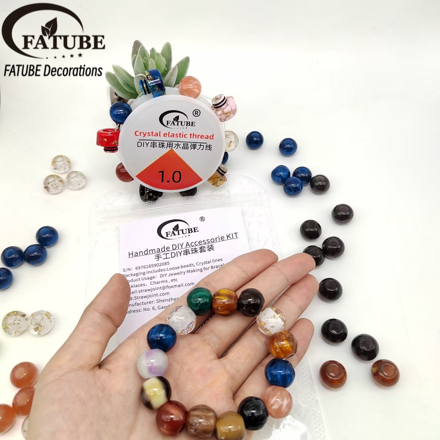 Inlaid gold foil and natural crack texture, transparent glossy appearance for elegant handmade jewelry.