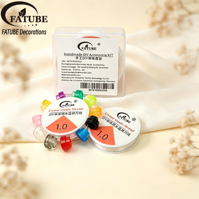 FATUBE handmade DIY bracelet accessories - resin material beads + bracelet-compatible crystal elastic thread.