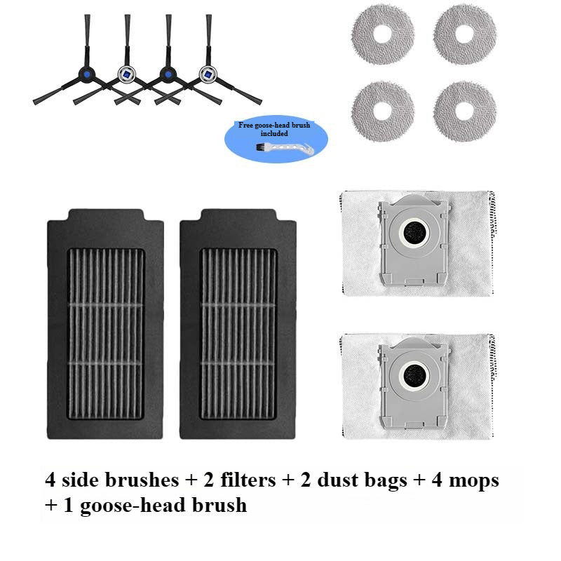 Consumables & Accessories for Ecovacs T50 PRO Robot Vacuum:Dust Bag,Mop Cloth,Cleaning Solution,Rolling Brush,Side Brush,Filter