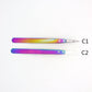 Straw Joint Stainless Steel Ceramic Tweezers High Temperature Head Changeable DIY Repair Hand Tool Rainbow 1Pcs