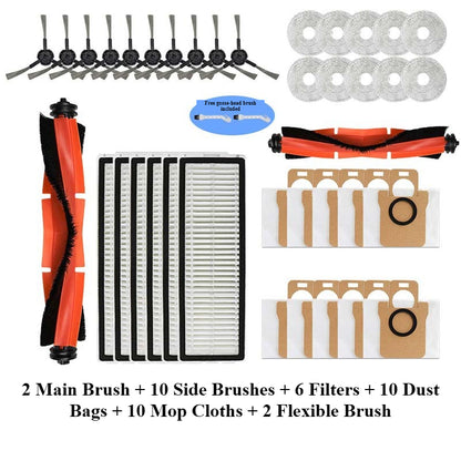 For Xiaomi Mi Robot Vacuum X20 Pro / X20 Max Accessories, Roller Brush, Side Brush, Hepa Filter, Mop Cloth, Dust Bag