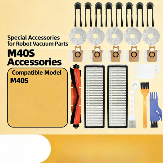 Compatible for Xiaomi Mi Robot Vacuum-Mop M40S Accessories Roller Brush Side Brush Filter Mop Cloth Dust Bag