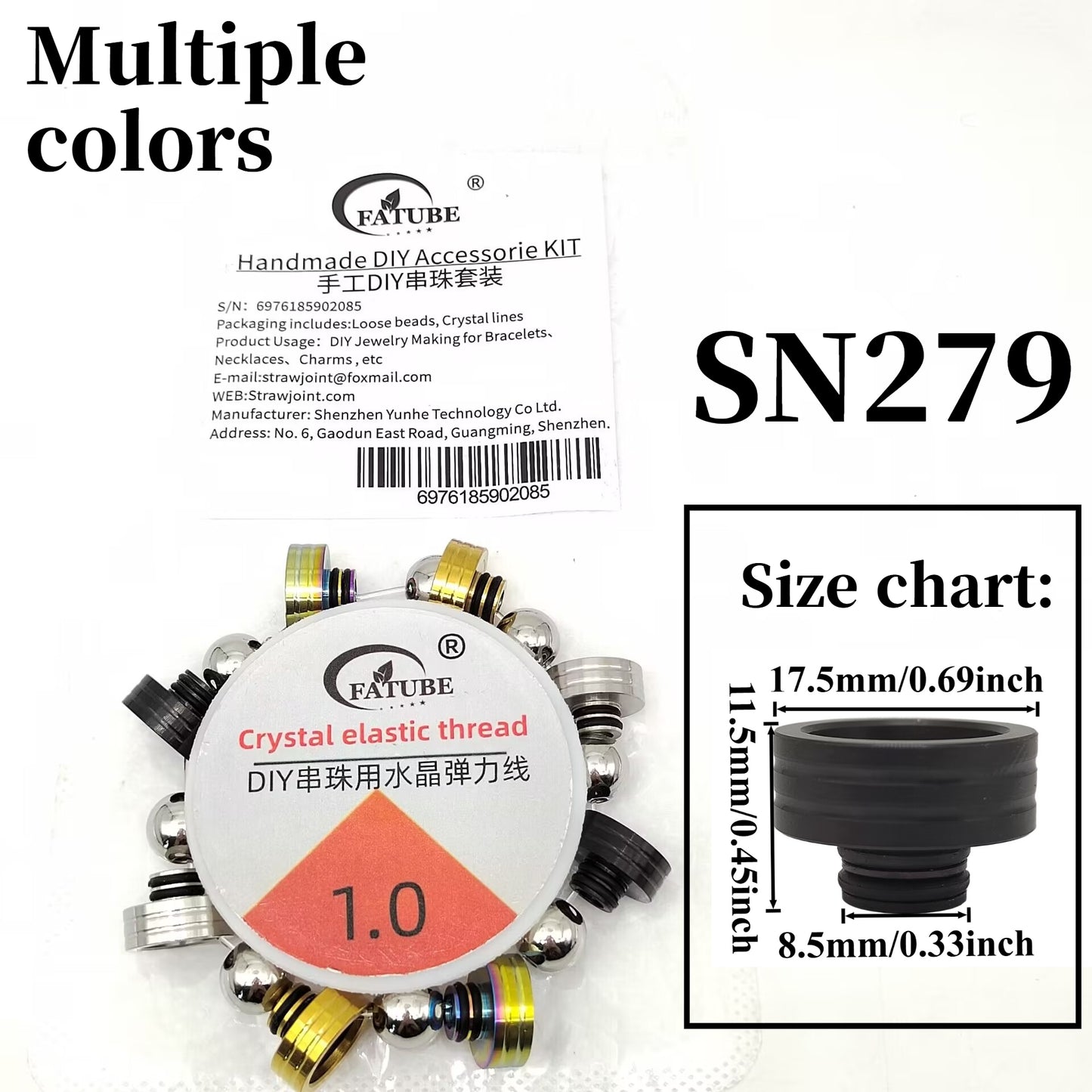 Multi Style Metal Beads and Clear Elastic Cord Kit Handmade DIY Stretch String Jewelry Making Supplies for Bracelets Necklaces