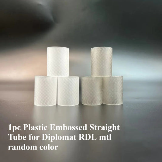 DDSX 1PC Plastic Embossed Transparent Translucent Black Straight Tube for Diplomat RDL mtl Device Random Color