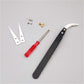 High-Temperature Resistant Smooth Stainless Steel Ceramic Tweezers - Household Pointed & Bent Tip Tool Set