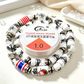 1.0mm Crystal Elastic Thread Beading Kit, Printed Ceramic Tube Beads and Stainless Steel Spacers, DIY Handmade Bracelet Necklace Jewelry Making Supplies