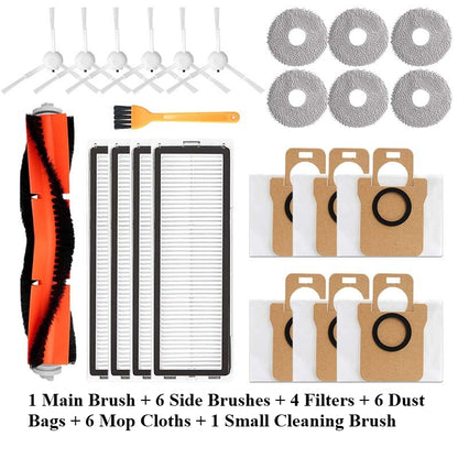 Replacement Parts for Mi Robot Vacuum-Mop All-Rounder 1S/2S/3S & Self-Cleaning 2 Pro | Main Brush, Filter, Mop Cloth