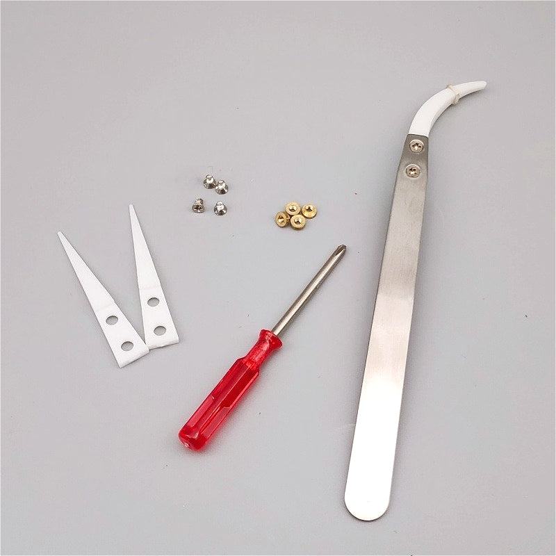 High-Temperature Resistant Smooth Stainless Steel Ceramic Tweezers - Household Pointed & Bent Tip Tool Set