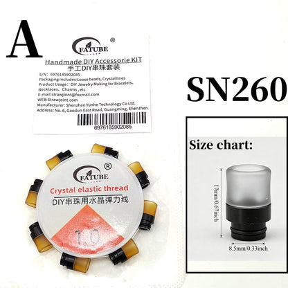 High-temperature-resistant PEI beads, handmade DIY bracelet materials, paired with transparent crystal elastic string, complete bead stringing set.