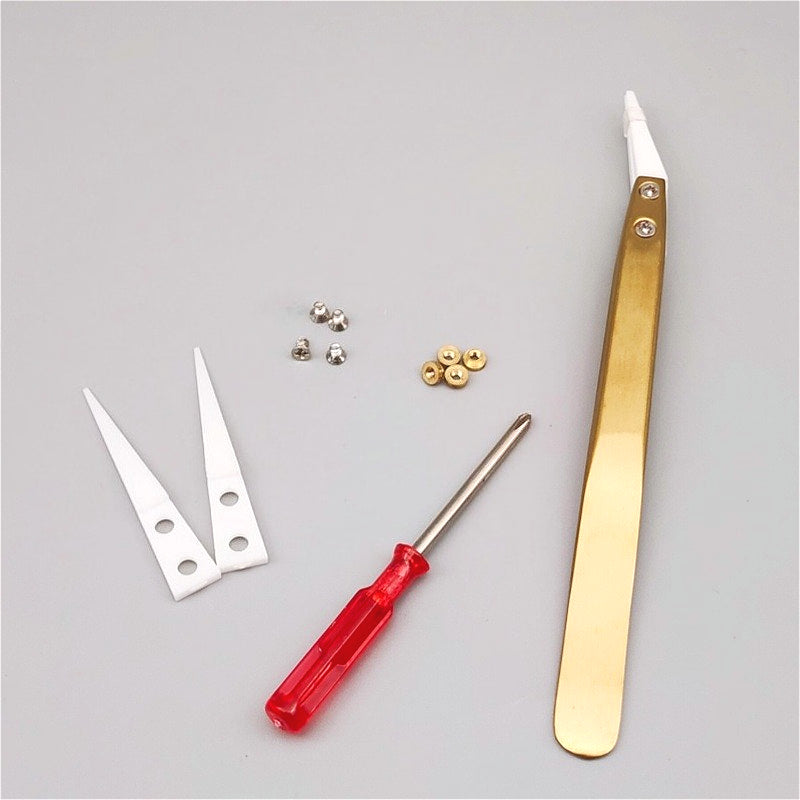 High-Temperature Resistant Smooth Stainless Steel Ceramic Tweezers - Household Pointed & Bent Tip Tool Set