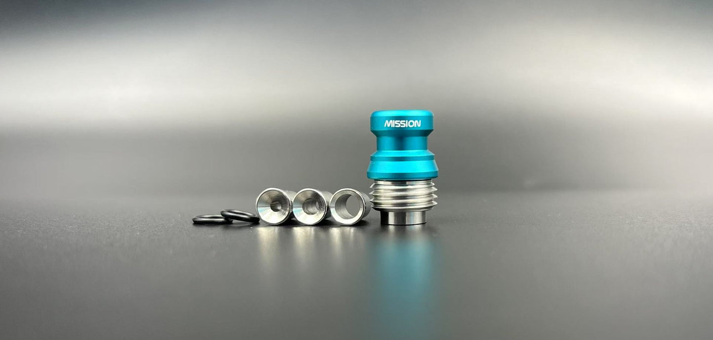 DDSX 1PC Mission Quick-Release BB Drip Tip Sandblasted Aluminum with 3 Airflow Parts