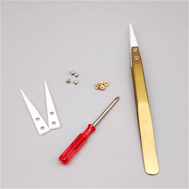 High-Temperature Resistant Smooth Stainless Steel Ceramic Tweezers - Household Pointed & Bent Tip Tool Set