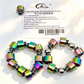 Rainbow Iridescent Stainless Steel Tube Spacer Beads DIY Jewelry Making Kit, 1.0mm Crystal Elastic Stretch Thread, Handmade Bracelet Wristband Craft Accessories Set.