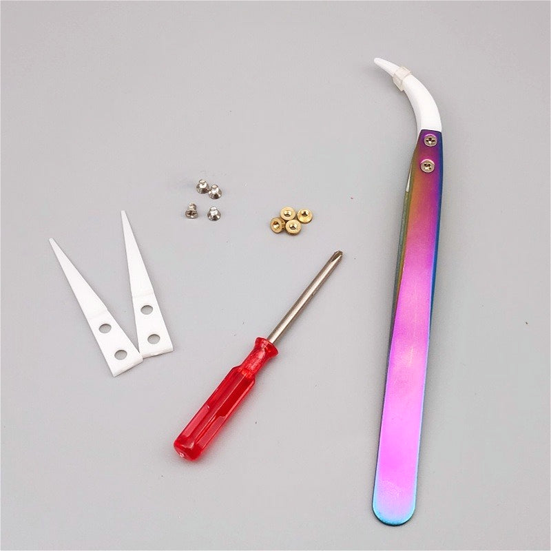 High-Temperature Resistant Smooth Stainless Steel Ceramic Tweezers - Household Pointed & Bent Tip Tool Set