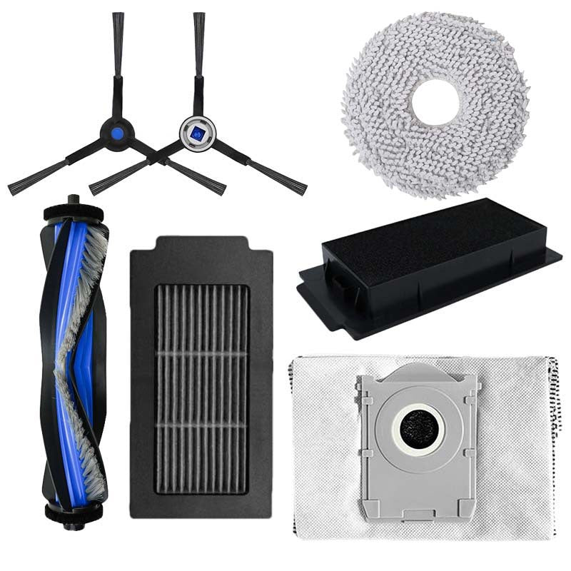 Consumables & Accessories for Ecovacs T50 PRO Robot Vacuum:Dust Bag,Mop Cloth,Cleaning Solution,Rolling Brush,Side Brush,Filter