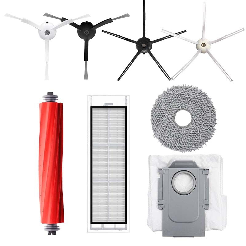 For Roborock P10 / Q Revo Accessories: Main Brush, HEPA Filter, Side Brush, Dust Bag, Mop Cloth, Cleaning Solution