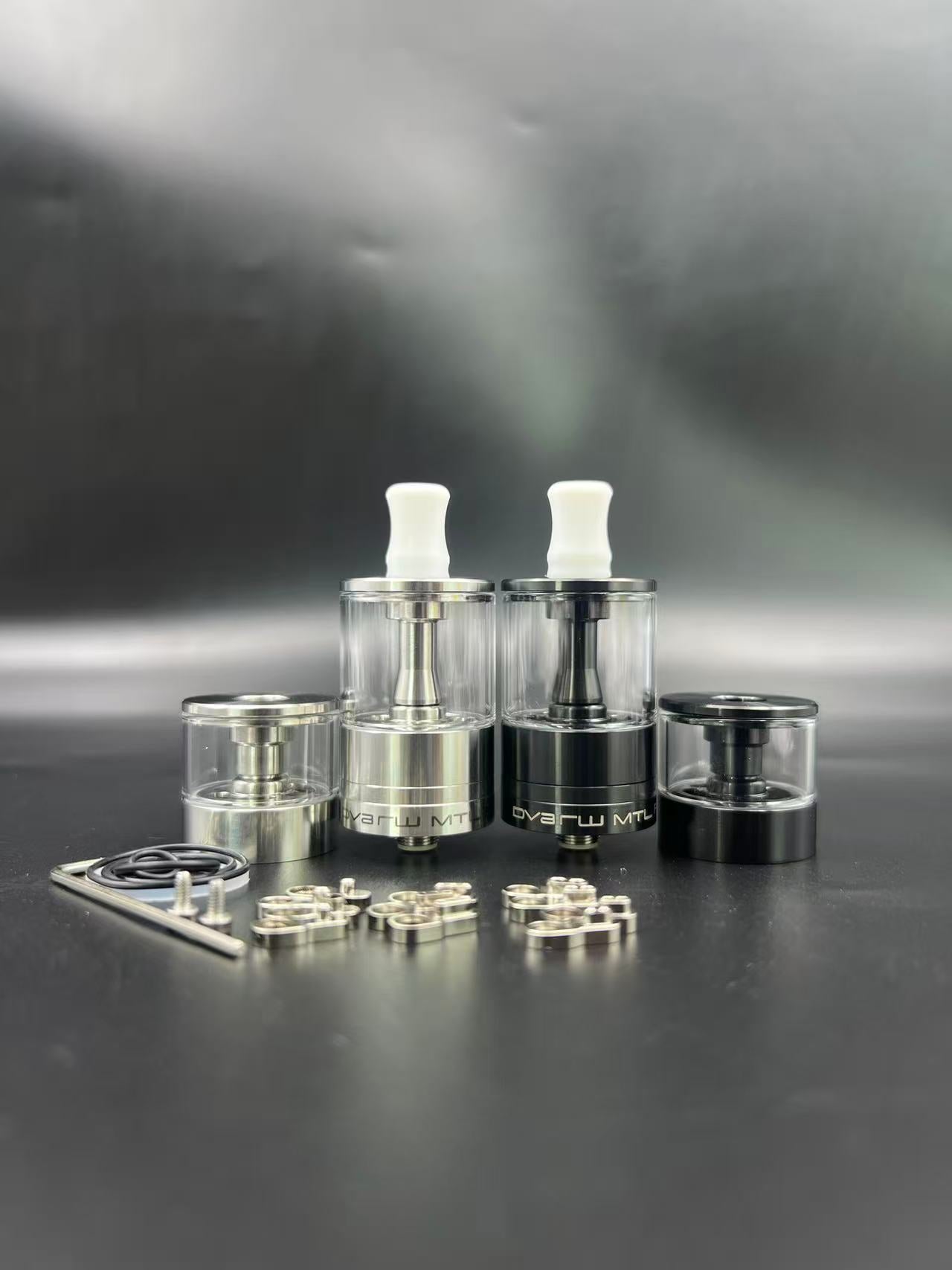 DDSX Dvarw MTL FL 24mm Stainless Steel Coil Head Atomizer with 11 Air Intake Parts Black White Style