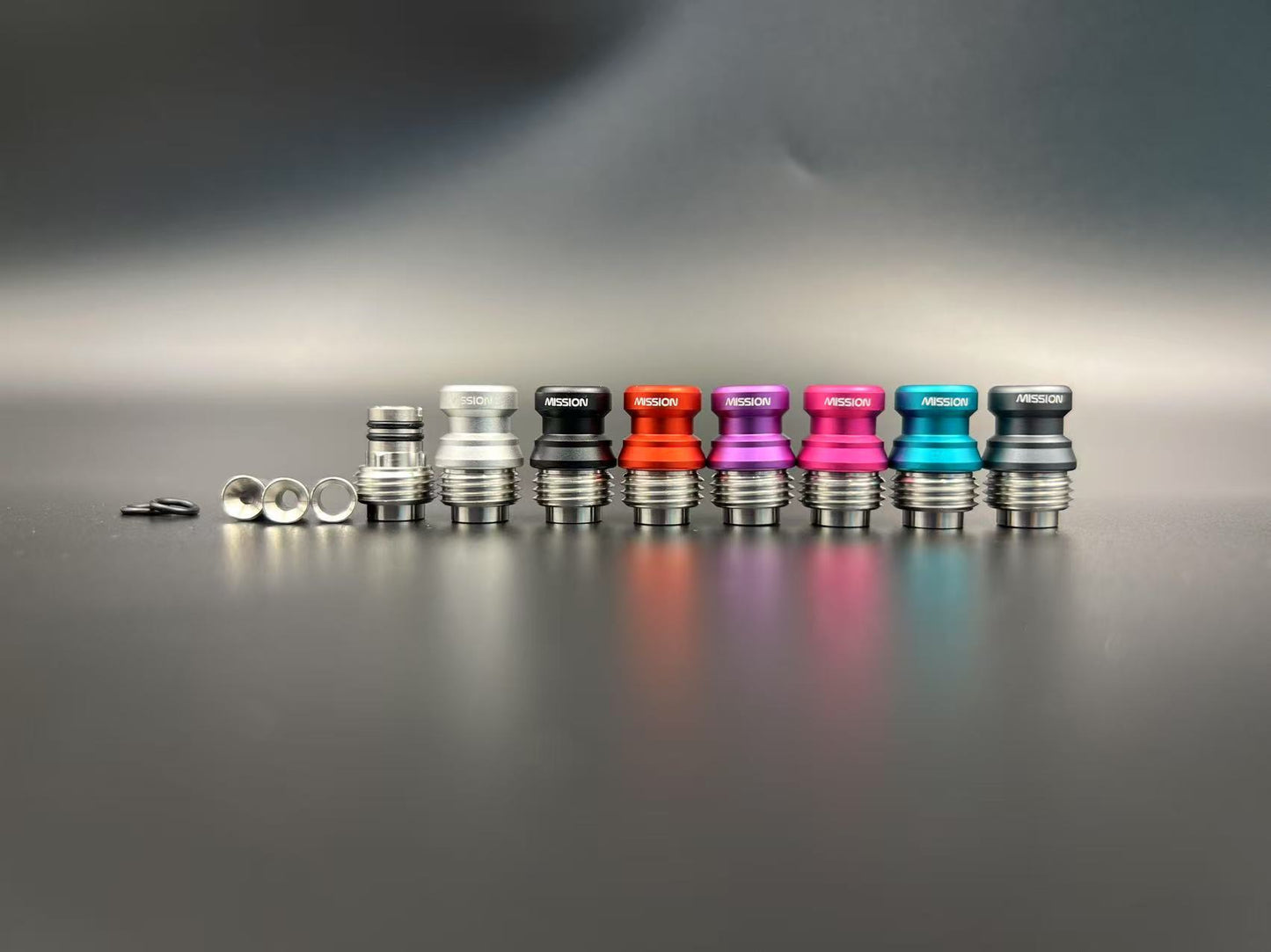 DDSX Mission Quick-Release Drip Tip Sandblasted Aluminum with 3 Airflow Parts