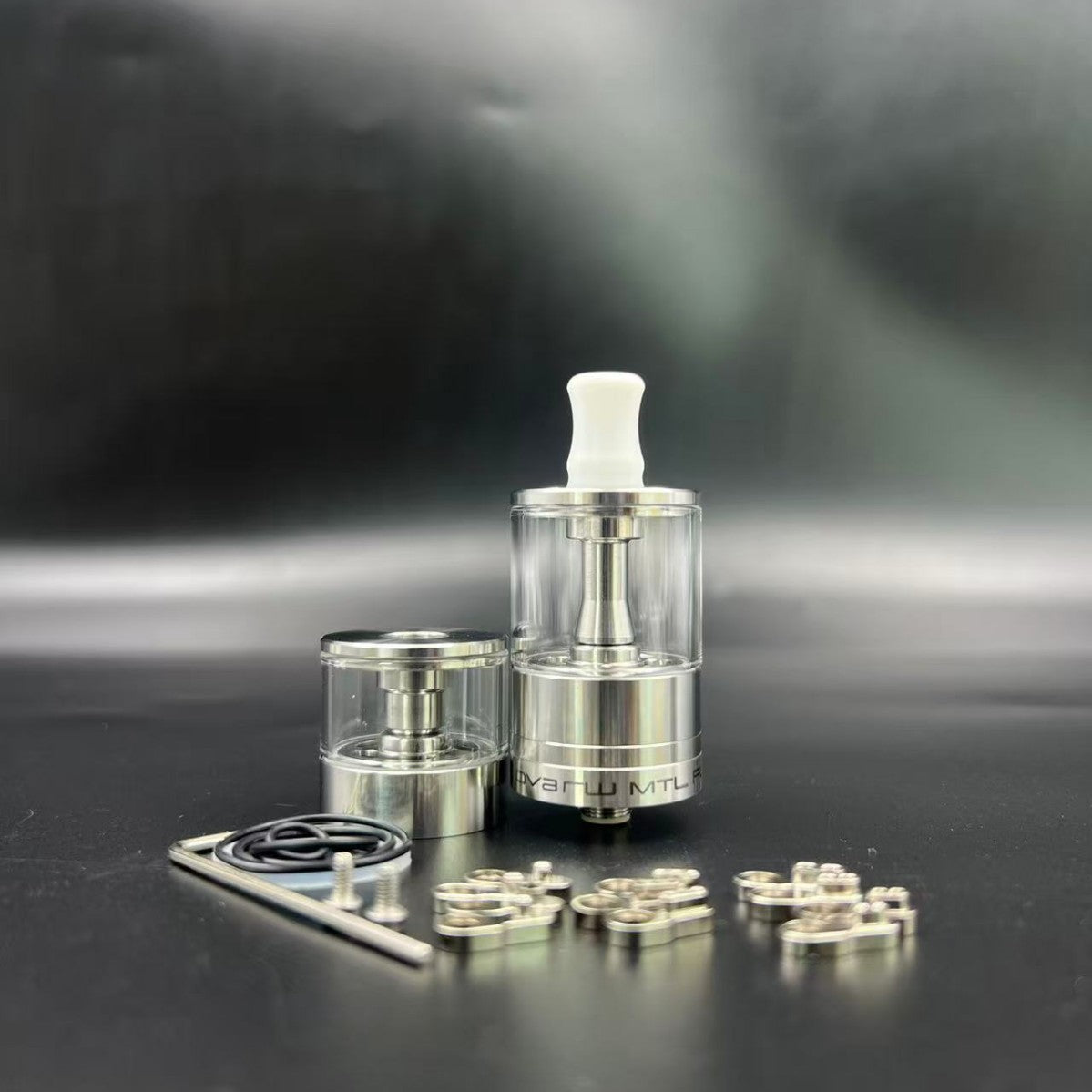 DDSX Dvarw MTL FL 24mm Stainless Steel Coil Head Atomizer with 11 Air Intake Parts Black White Style