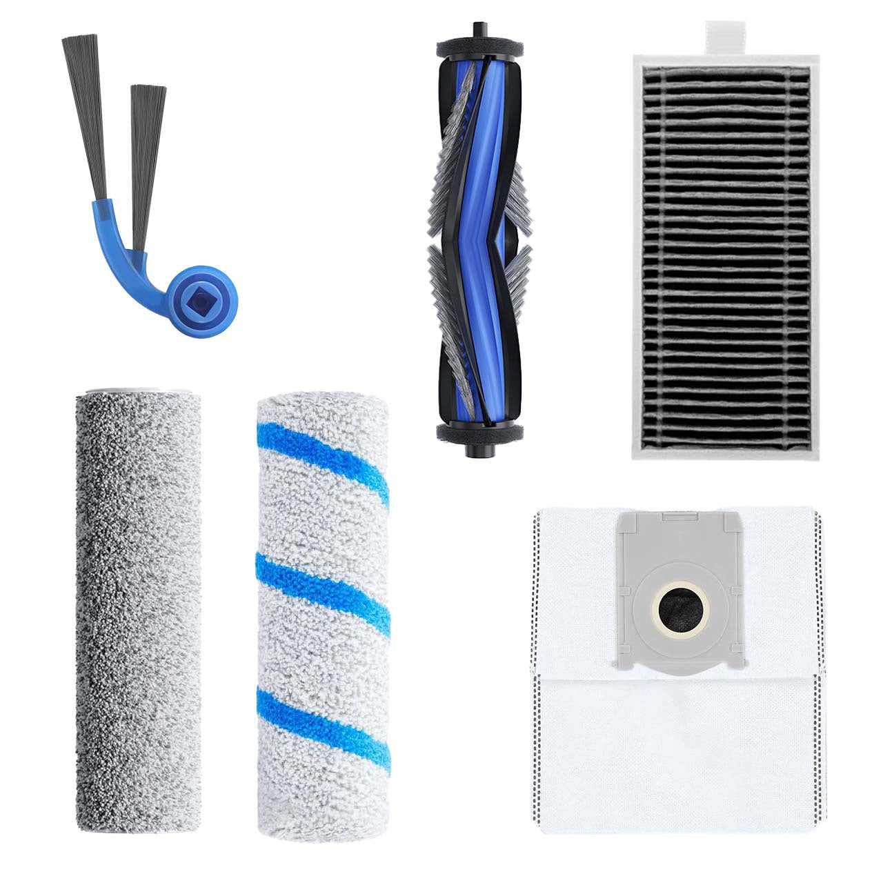 Compatible for Ecovacs T80 Consumables Robot Vacuum Cleaner Parts Roller Brush Side Brush Mop Cloth Filter Cleaning Solution Dust Bag