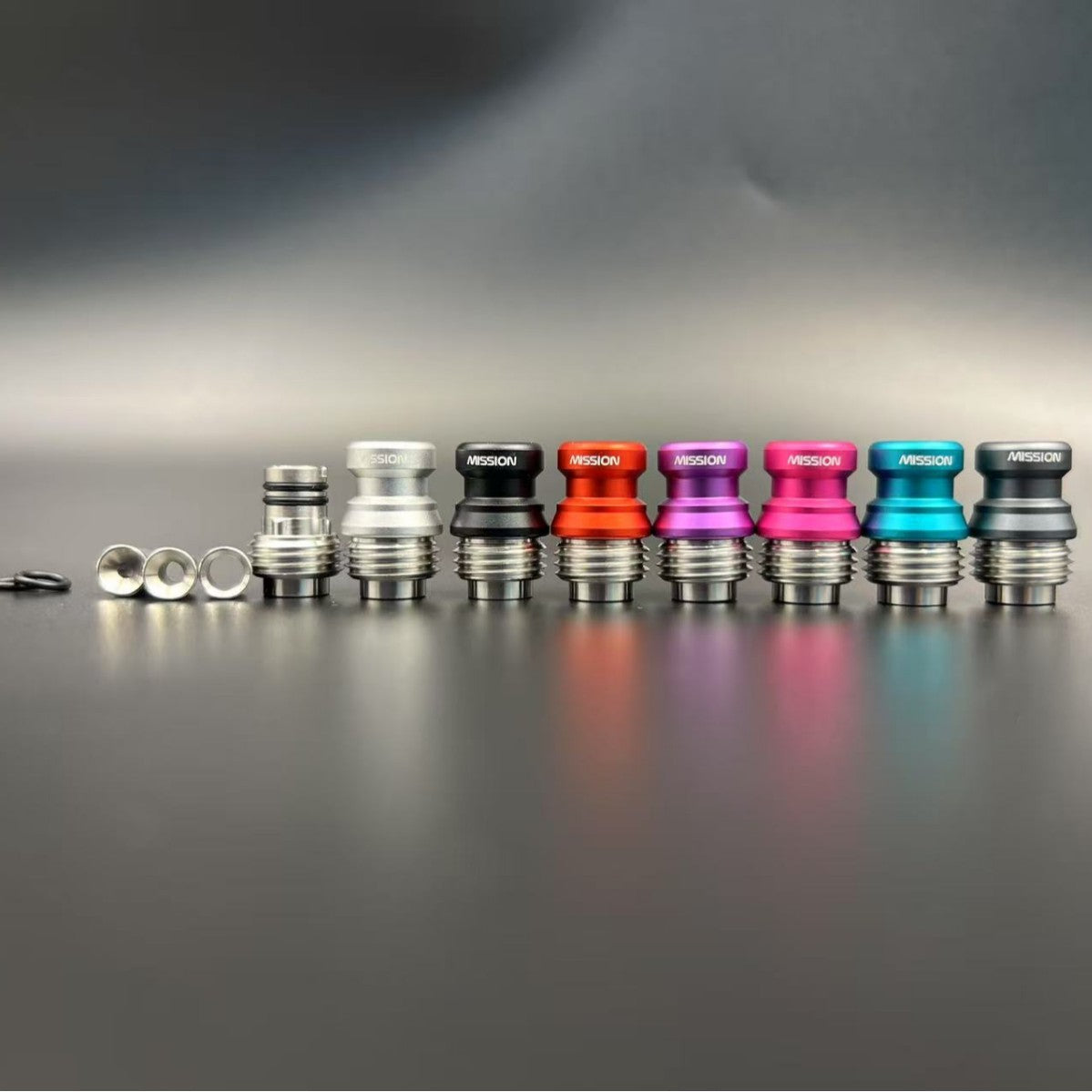 DDSX Mission Quick-Release Drip Tip Sandblasted Aluminum with 3 Airflow Parts