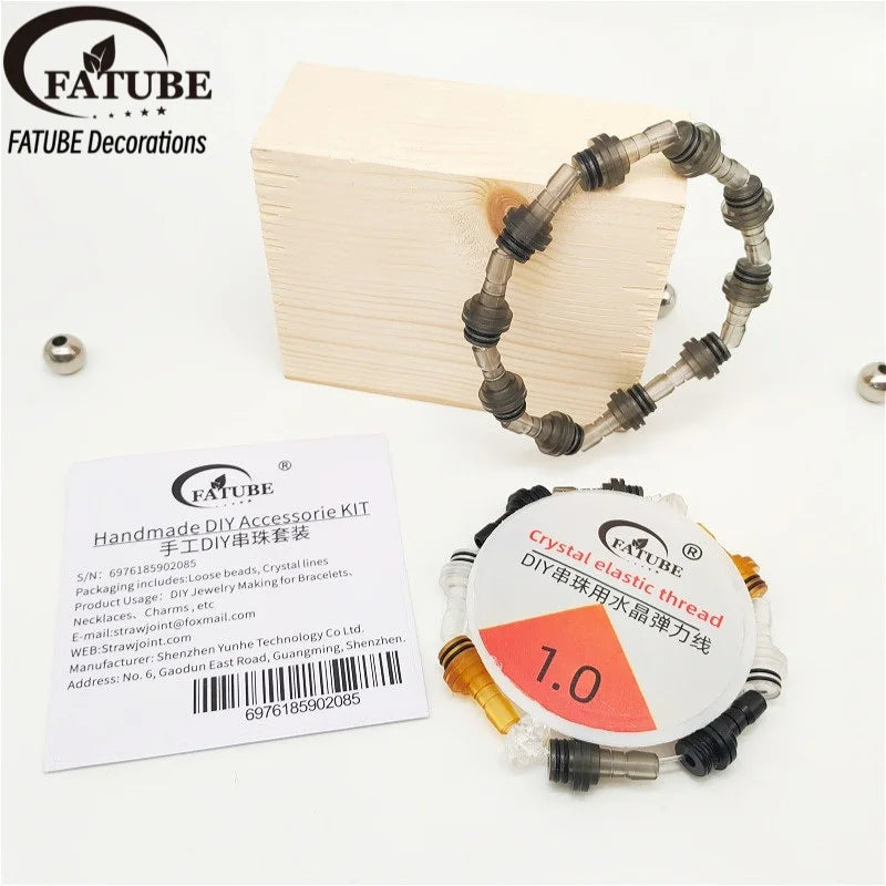 FATUBE Industrial Spacer Bead DIY Bracelet Making Kit Crystal Elastic Thread Handmade Jewelry Part for Wristband Necklace Charms