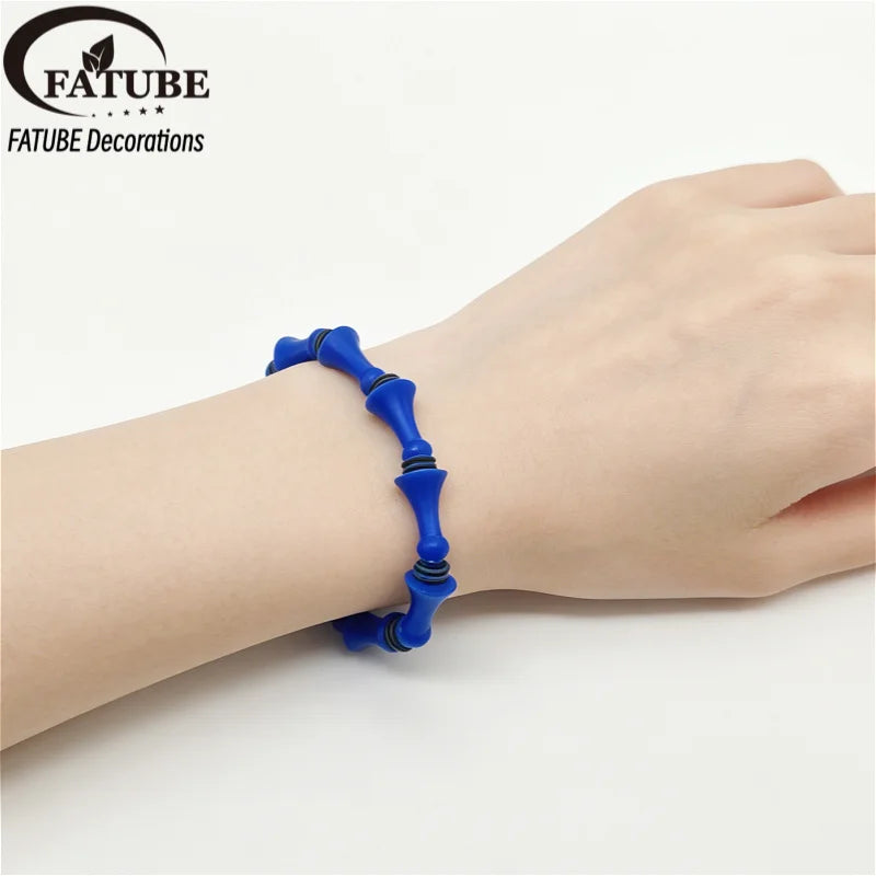 FATUBE Handmade DIY Accessorie Kit Spacer Beads Metal Plastic Loose Beads with Elastic Thread for Bracelets Necklaces Making