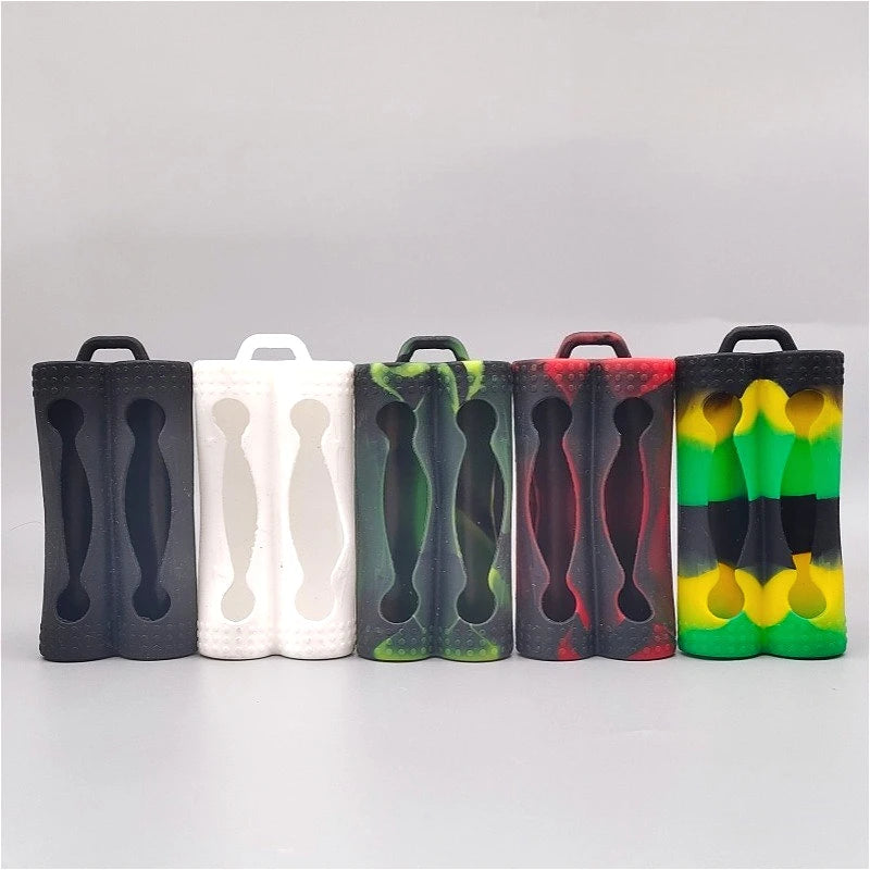 1PC 18650 Dual-Battery Silicone Sleeve, Storage & Decoration Anti-Slip Shockproof Protective Cover