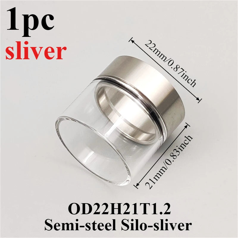 1PC Black Silver Multi-Size Semi-Steel Silo Straight Glass Tube Hardware Accessories