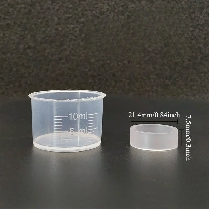 Plastic High Temperature Glossy Tube with Measuring Cup - For Measuring/Storing Small Amounts of Liquid