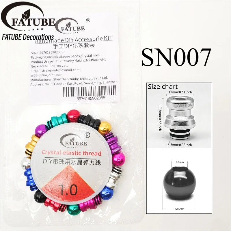 FATUBE Colorful Threaded Aluminum Spacer Beads Multicolor Metal Loose Beads DIY Bracelet Necklace Jewelry Making Accessories
