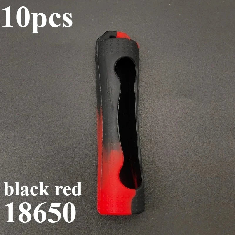 10PCS 18650 Lithium Battery Silicone Sleeve Non-Slip Shockproof Protective Cover