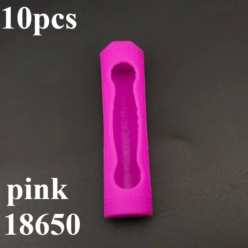 10PCS 18650 Lithium Battery Silicone Sleeve Non-Slip Shockproof Protective Cover