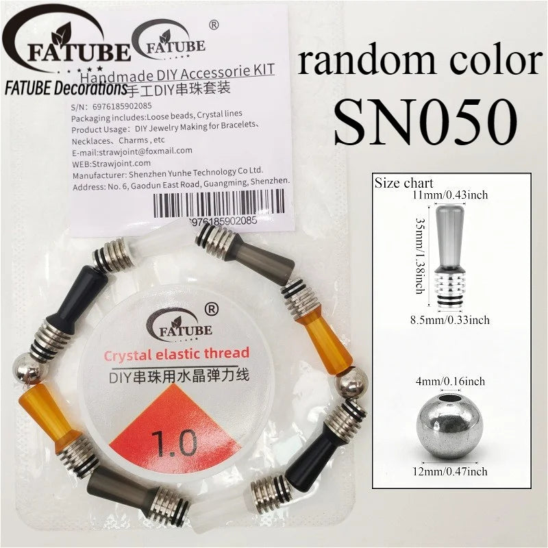 FATUBE DIY Bracelet Making Kit 1.0mm Crystal Elastic Thread Metal Plastic Spacer Beads Hand Handmade Bracelet Craft Accessories