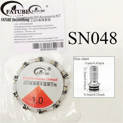 FATUBE DIY Jewelry Making Beads Kit Metal Plastic Tube Spacer Beads with Crystal Elastic Thread for Bracelet Necklace DIY Parts