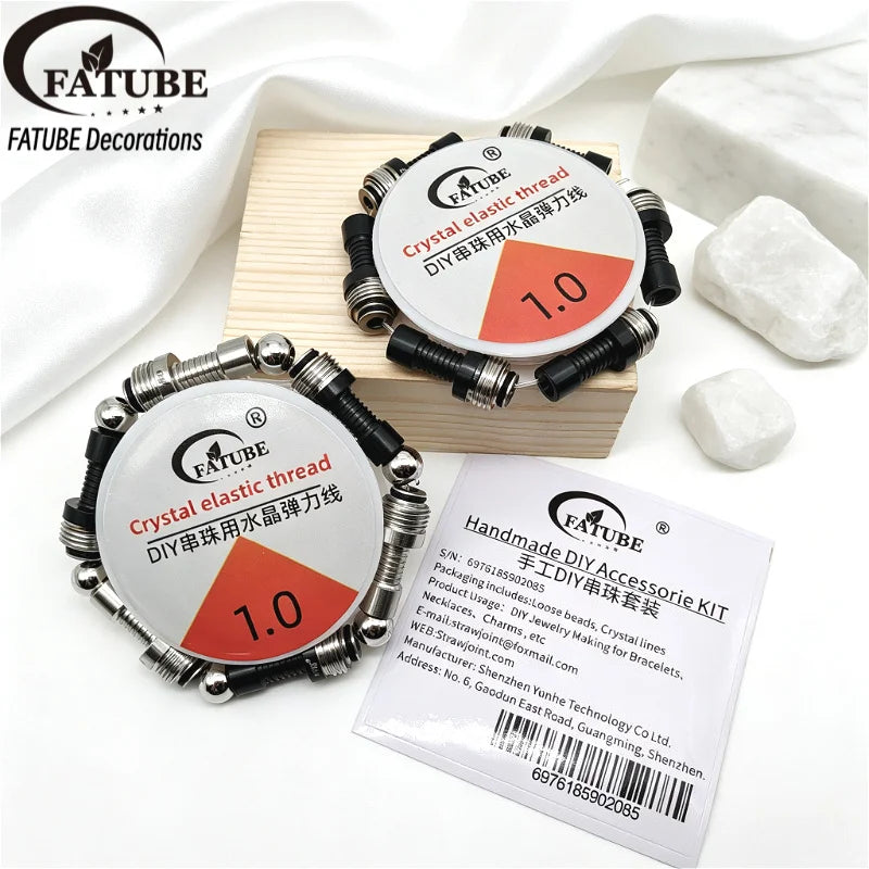 FTUBE Metal Spacer Beads Kit 1.0mm Crystal Elastic Thread DIY Bracelet Necklace Handmade Jewelry Loose Beads Charms Supplies