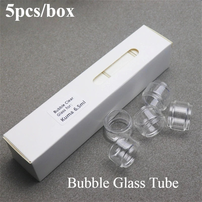 Clear Black Straight Bubble Glass Tube PCTG Glossy Knurling Tube for Kuma 2ml 4.5ml 6.5ml KUMA Combi Tank 2ml 4ml Accessory