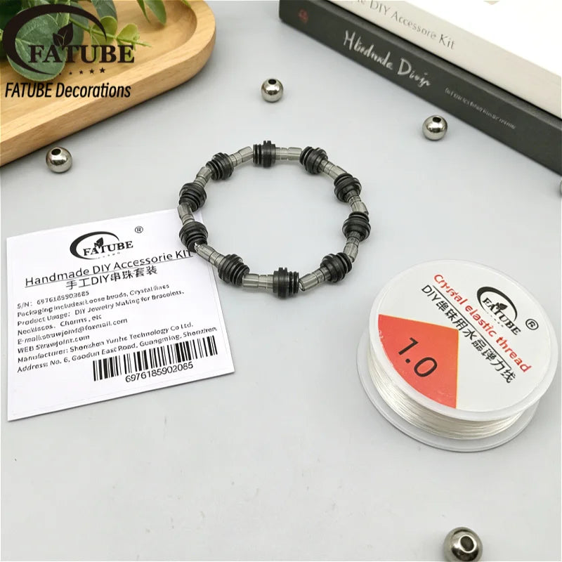 FATUBE Industrial Spacer Bead DIY Bracelet Making Kit Crystal Elastic Thread Handmade Jewelry Part for Wristband Necklace Charms