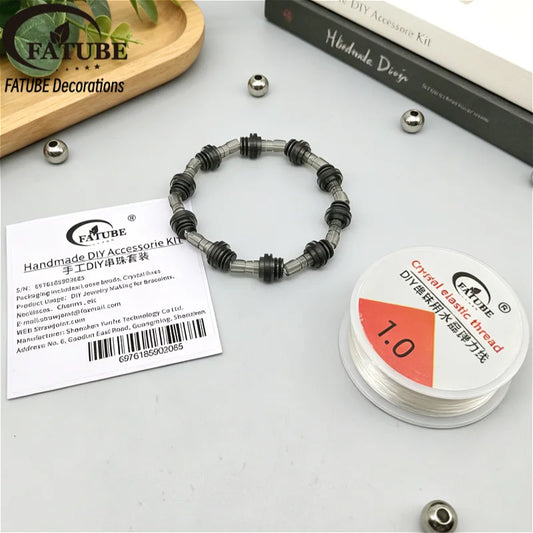 FATUBE Industrial Spacer Bead DIY Bracelet Making Kit Crystal Elastic Thread Handmade Jewelry Part for Wristband Necklace Charms