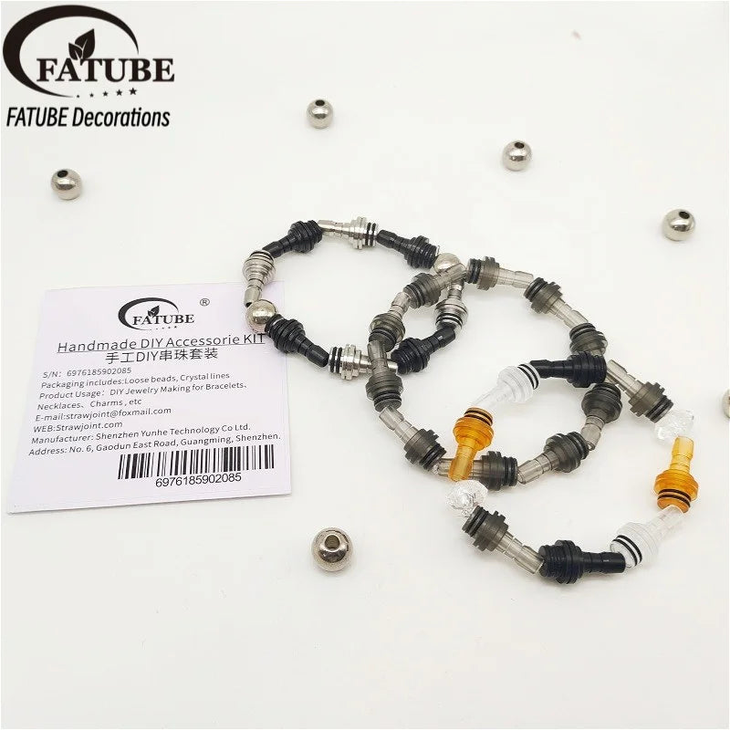 FATUBE Industrial Spacer Bead DIY Bracelet Making Kit Crystal Elastic Thread Handmade Jewelry Part for Wristband Necklace Charms