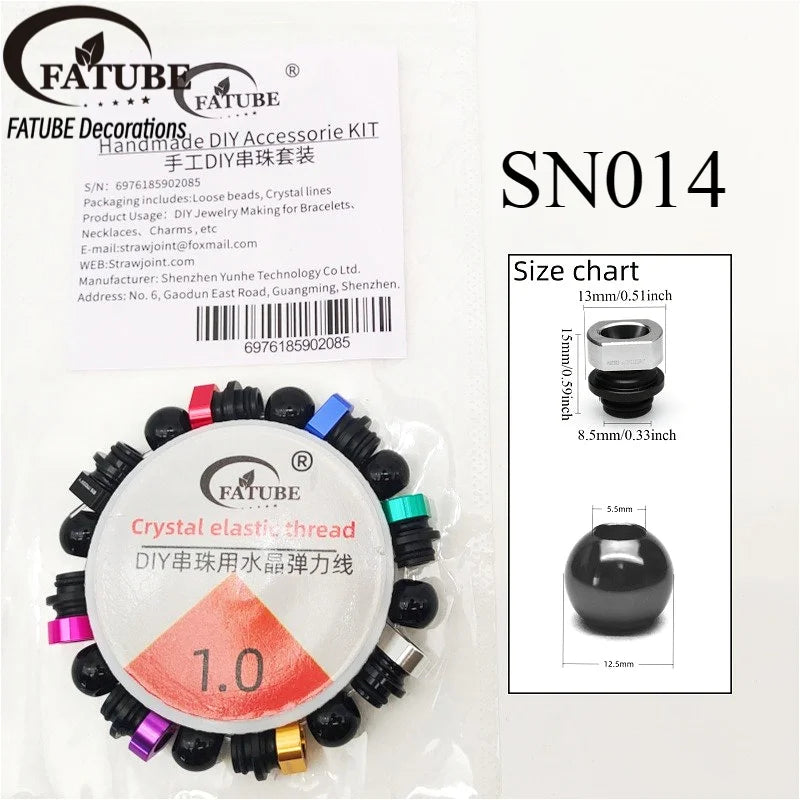 FATUBE Mixed Color Aluminum & Glossy Black Round Ball Spacer Loose Beads for DIY Bracelet Handmade Jewelry Making Parts