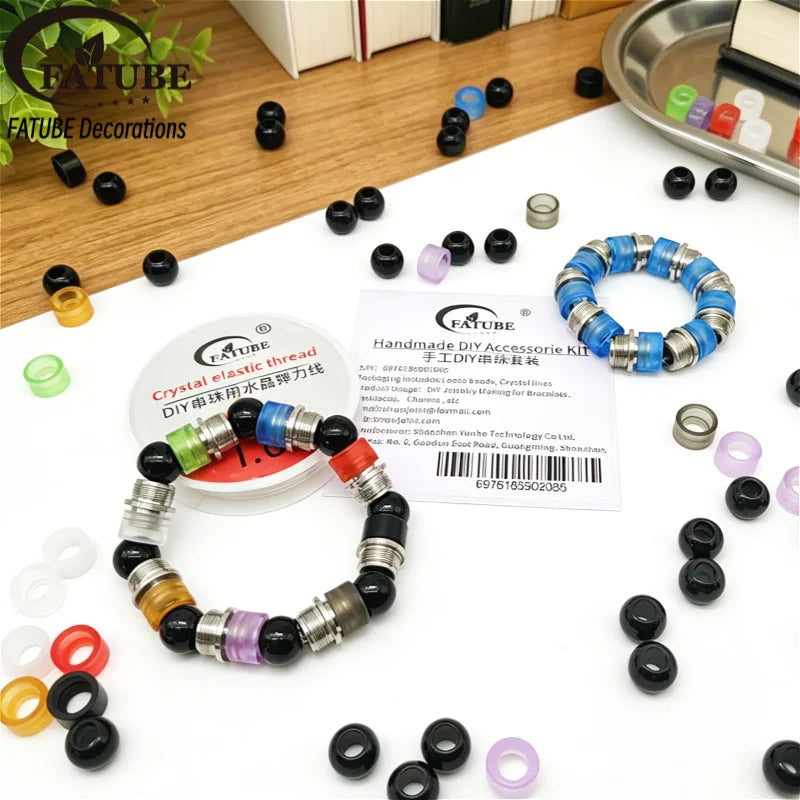 FATUBE Multicolor Acrylic & Stainless Steel Beads, DIY Jewelry Accessories for Bracelets, Necklaces, Charms and Handmade Crafts