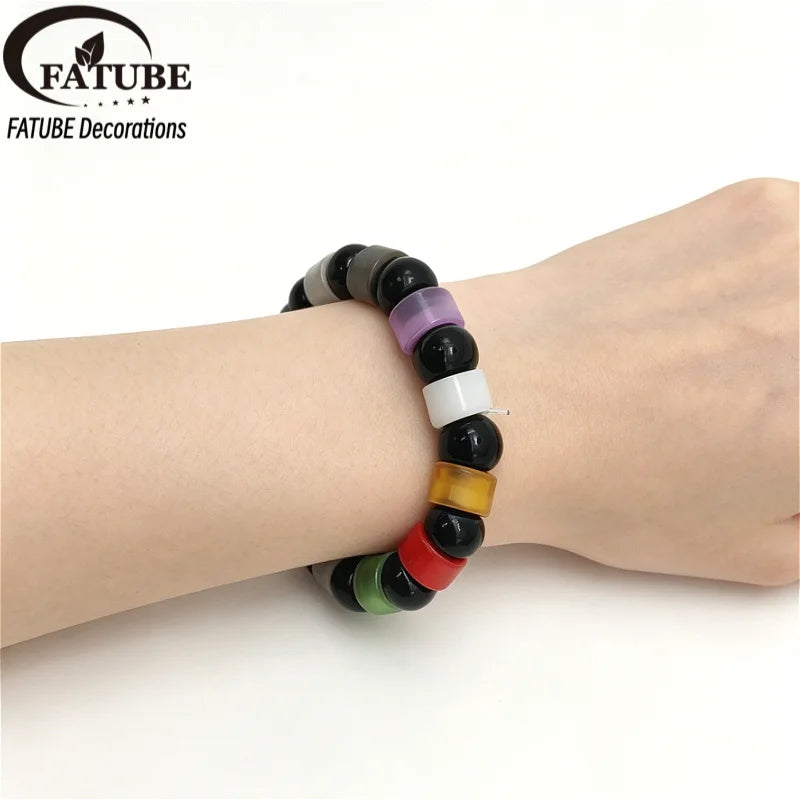 FATUBE 1SET Colorful Acrylic Loose Beads Spacer Beads for DIY Bracelet Making, Handmade Jewelry, Charms & Custom Gifts