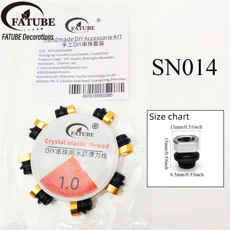 FATUBE Mixed Color Aluminum & Glossy Black Round Ball Spacer Loose Beads for DIY Bracelet Handmade Jewelry Making Parts