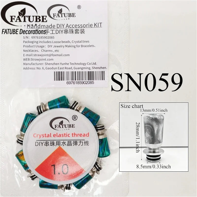 FATUBE Metal Resin Bead Set DIY Bracelet Making Kit Thread Loose Spacer Bead for Handmade Jewelry Necklaces Charm Craft Supplies